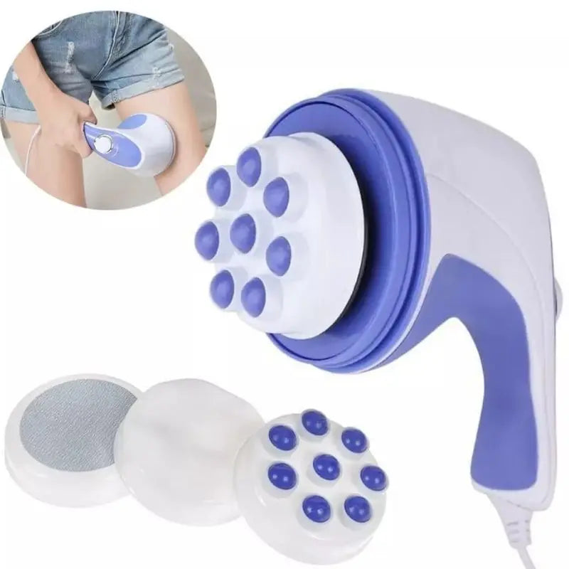 Massageador corporal orbital 360 °. Relaxamento total e profissional com 4 acessórios