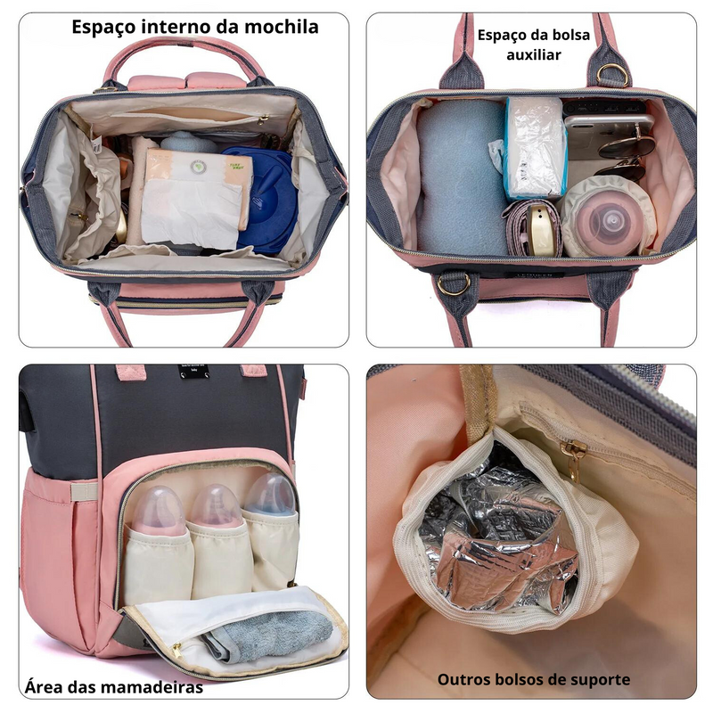 Bolsa multifuncional de maternidade LEQUEEN 5 peças