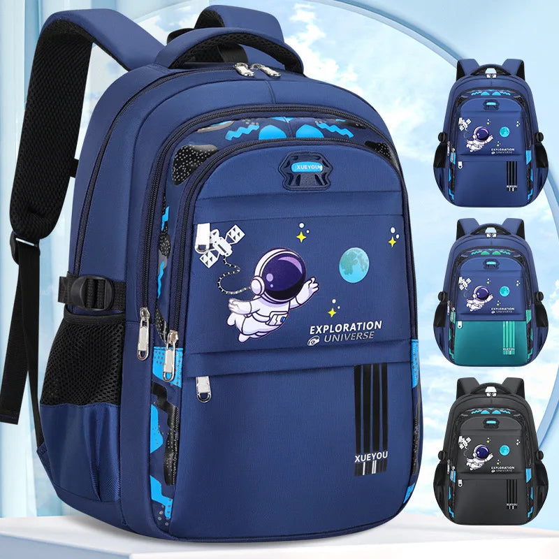 Mochila infantil escolar de astronauta à prova d'água para livros e todo material escolar.