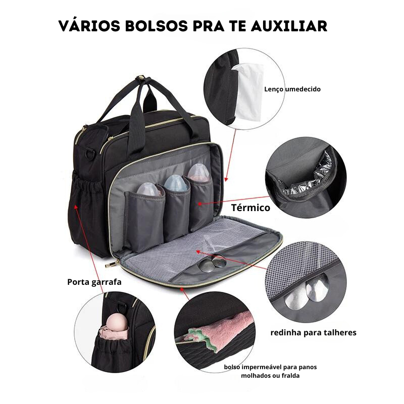 Bolsa maternidade super prática LEQUEEN