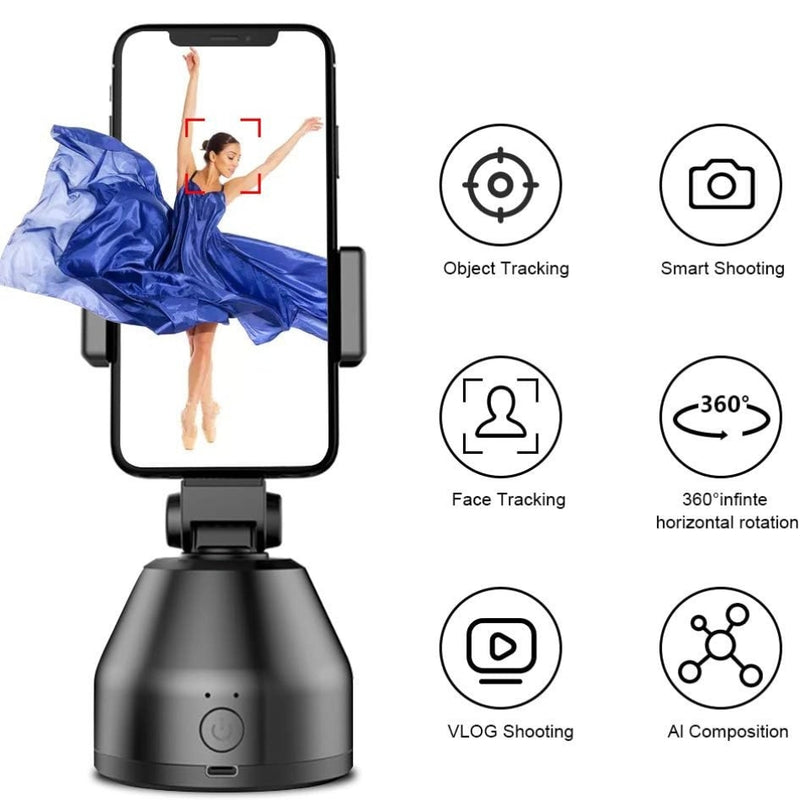 Suporte para Celular Inteligente 360° com Rastreamento Facial