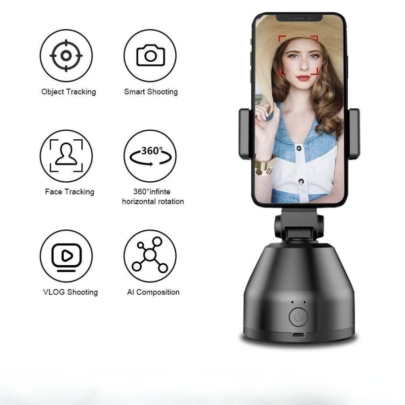 Suporte para Celular Inteligente 360° com Rastreamento Facial